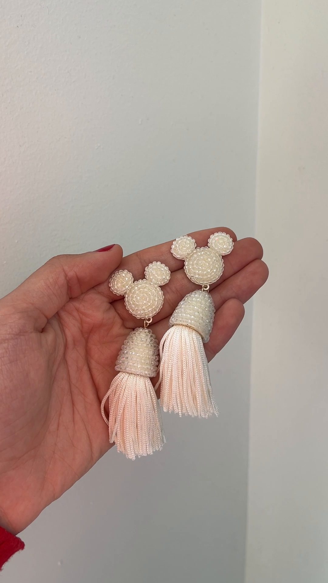 Disney Mickey Mouse Tassel Earrings - White