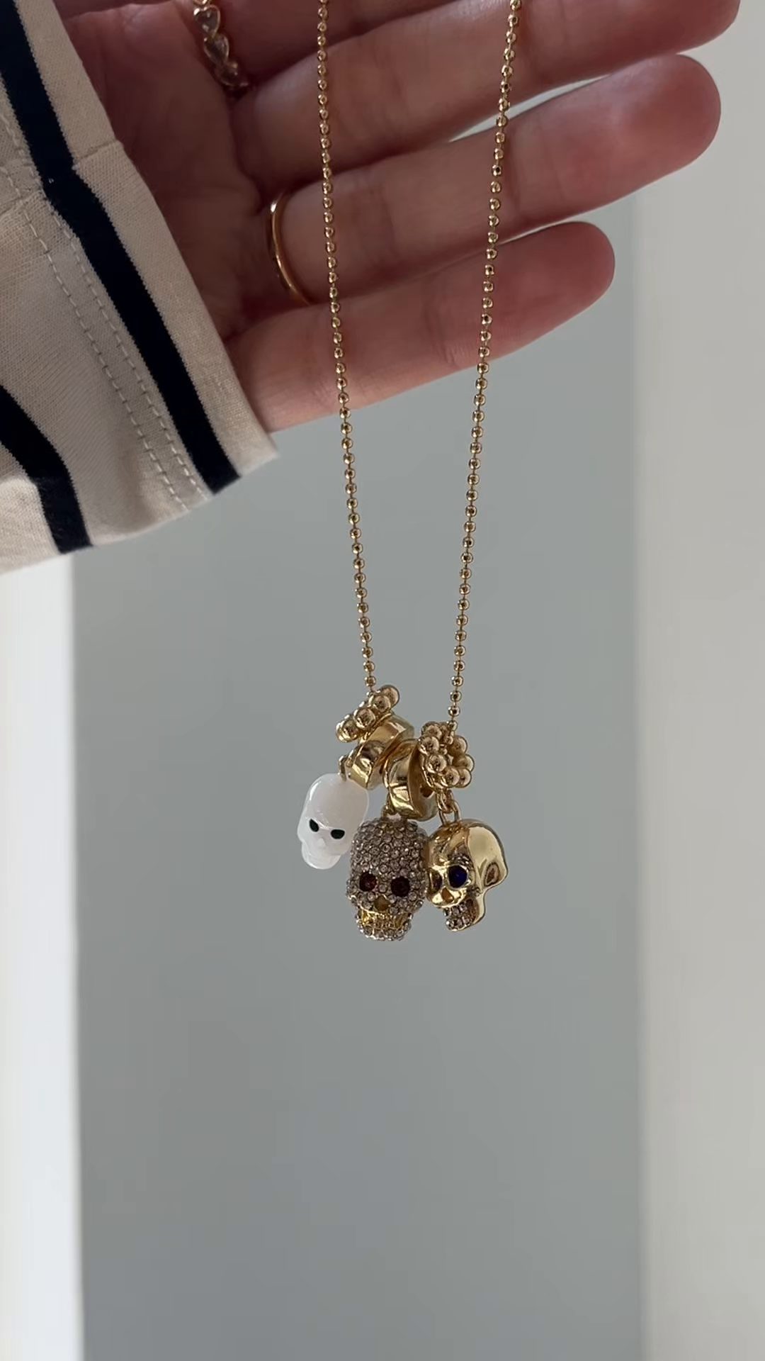 To Die For Charm Necklace - Gold/Pavé