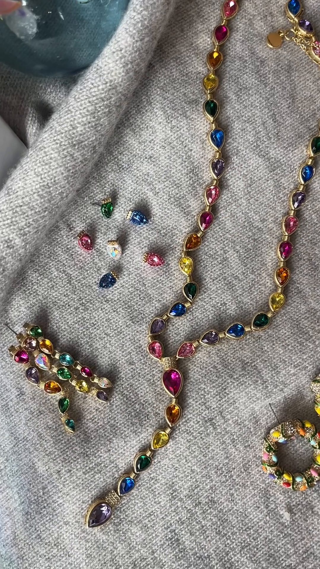 Jingle Lady Statement Earrings - Christmas Lights