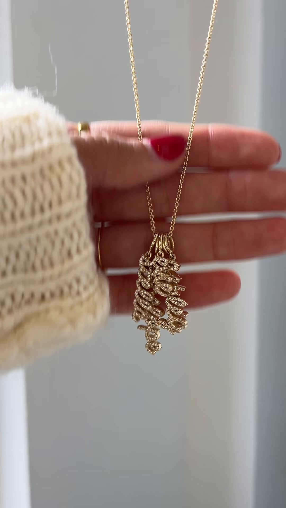 Mini Pavé Script Cluster Custom Nameplate Necklace - 2 Names